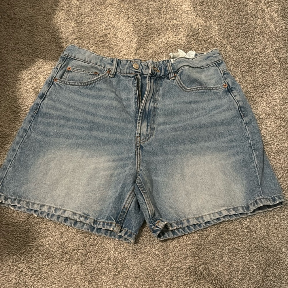 zara high waist mom shorts